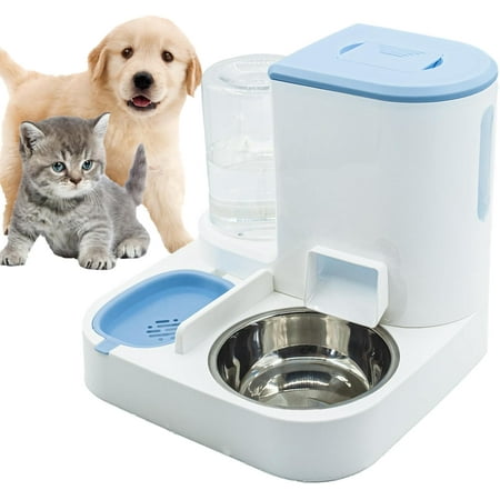 Automatic Cat Food and Water Dispenser Set 2 in 1, All-in-One Gravity Pet Feeder