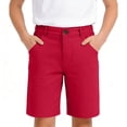 thumbnail image 2 of Gubotare Boys Shorts Casual Lightweight Quick Dry Stretch Pull on Chino Golf Shorts Teen Girls Kids School Uniform Clothes Size 9-10 (Red,9-10 Years), 2 of 6