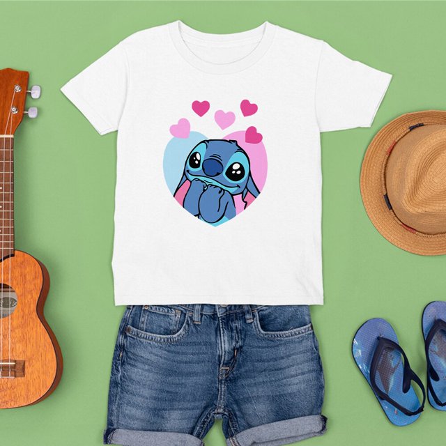 Children Top Kawaii Printing Disney Summer New Products Black White Tees Harajuku Fashion Outdoor Stitch Pattern T-Shirts Kids3T Gao Jinjia LED
