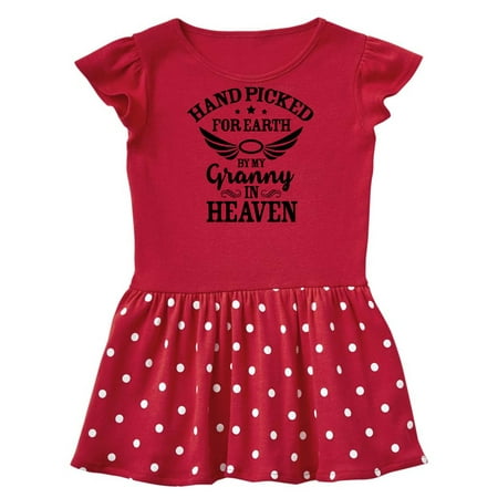 

Inktastic Handpicked for Earth By My Granny in Heaven with Angel Wings Gift Baby Girl Dress