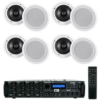 Rockville 4-Room Home Ceiling Speaker System w/ (8) 8" Speakers 4-Zone Receiver