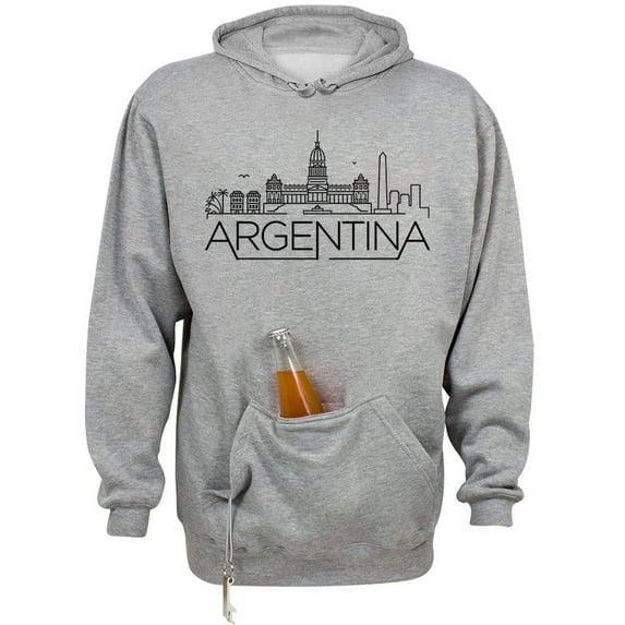 Skyline Argentina Beer Holder Tailgate Hoodie Sweatshirt Unisex Large Oxford