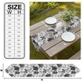 thumbnail image 3 of Black Gray Florals Table Runner Linen Burlap Table Runner 72 Inches Long Farmhouse Botanical Peonies Vintage Leaves Dresser Scarves for Kitchen Island Coffee Dining Room Party Holiday Decor 16"x72", 3 of 8