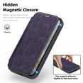 thumbnail image 3 of Dteck for Google Pixel 9A Case Wallet with Card Holder, Compatible with MagSafe, PU Leather Flip Folio with RFID Blocking Stand Shockproof Phone Cover 6.3 Inc,Purple, 3 of 7