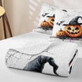thumbnail image 4 of Erosebridal Spooky Jack O Lantern Twin Quilt Set, Cute Cat Bat Twin Coverlet Set for Boys Girls, Orange Black Lavender White, 2-Piece 1 Bedspread and 1 Pillowcase, 4 of 7