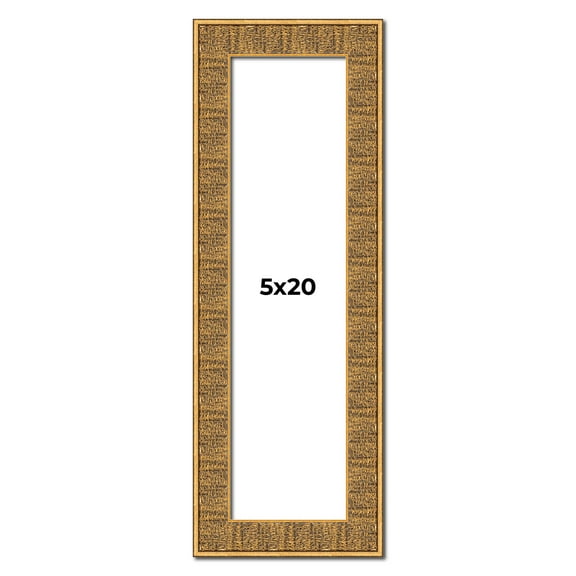 5x20 Frame Black and Gold Distressed Solid Wood Sonoma Picture Frame | 1.625 Inch Moulding Width |