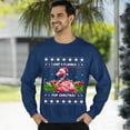 thumbnail image 3 of Christmas Sweatshirt, I Want a Flamingo for Christmas Funny Holiday Sweatshirt, Flamingo Lover Sweatshirt, Cute Bird & Gift Design, Best Friend Gift for Her, 3 of 5