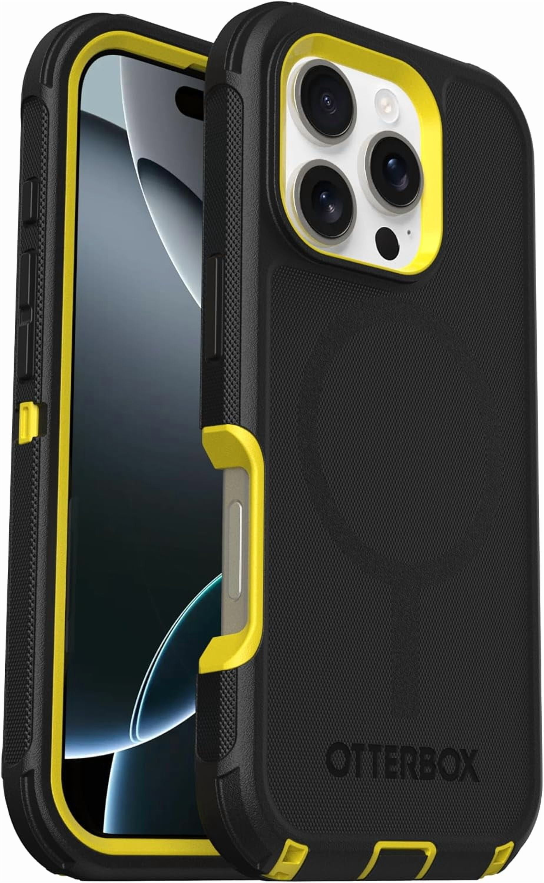 OtterBox iPhone 16 Pro (Only)- Defender Series MagSafe Case - Night Rever (Yellow & Black) - Case Only - Built-in Magnets - Screenless - Rugged & Durable - with Port Protection - Non-Retail Packaging