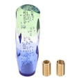 thumbnail image 1 of Pomo de Cambio de Cristal con Patrón Torcido Unique Bargains, Pomo de Palanca de Cambios Acrílico para Vehículos Automáticos y Manuales con 2 Adaptadores Blanco Azul 1 Set, 1 of 1