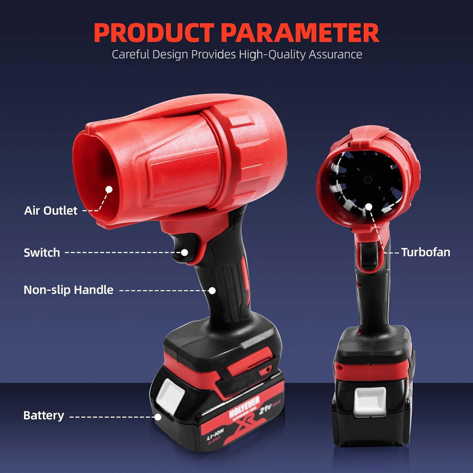 Leaf Blower Cordless, Mini Blower with 2×4.0Ah Batteries & Charger, Lightweight Electric Handheld Blower for Lawn Care, Patio Cleaning, Dust Cleaner, Snow Blower