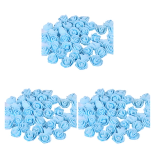 Accesorio Wosthever 500 piezas para bricolaje con cabeza de rosa DIY azul cielo