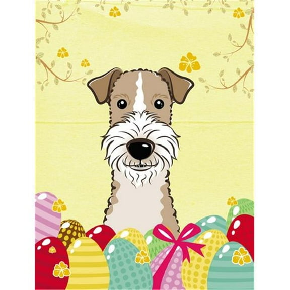 Wire Haired Fox Terrier Easter Egg Hunt Flag Garden