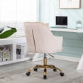 thumbnail image 4 of Home Vanity Chair, Modern Upholstered Accent Chair, Velvet Fabric, Swivel Office Chair, Beige, D2899, 4 of 10