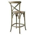 thumbnail image 5 of Modway Gear 39.5" Rattan and Elm Wood Counter Stool in Gray Finish, 5 of 10