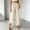 Beige, variant on JOANKDMI Womens Flowy Pants Elastic Waisted Wide Leg Smocked Straight Slit Hem Palazzo Bottoms Comfortable Summer Casual Daily Fahsion Trousers