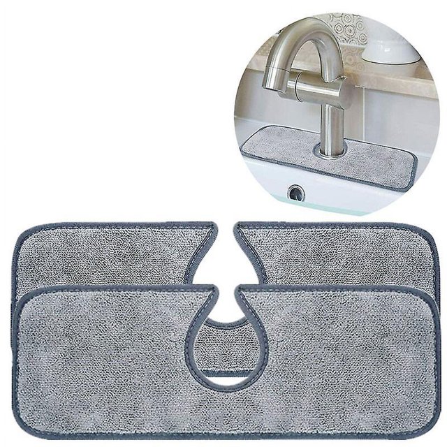 Alfombrilla absorbente para grifo de cocina, protector contra salpicaduras para fregadero de cocina, alfombrilla absorbente envolvente para grifo, almohadillas de secado y limpieza de platos, 2 uds.