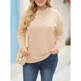 thumbnail image 4 of Women's Plus Size Tops Long Sleeve Crew Neck Oversized T Shirts Loose Casual Tunics, 4 of 9