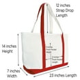 thumbnail image 4 of DALIX Premium Canvas Tote Bags Red Shoulder Bag Personalized Gifts V, 4 of 8