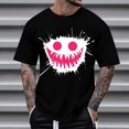 thumbnail image 2 of Dagegui Men's Graphic T-Shirts Summer Crew Neck Short Sleeve Tops Casual Loose Fit Tee Streetwear Soft Comfy Daily Shirts Black S, 2 of 4
