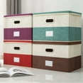 thumbnail image 7 of CSCHome Large Storage Bins with Lids Linen Exterior, Double Gray Board Interior Suitable for Storing Books, Clothes, Shoes, Toys 17x12x12inch, 7 of 7