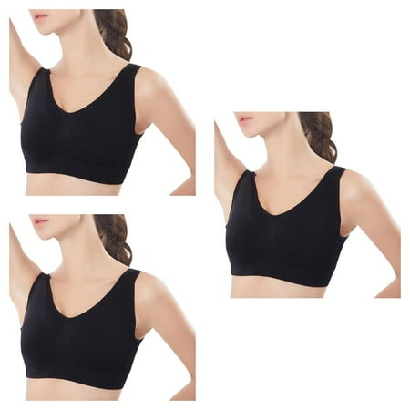 

3pcs Women Wirefree Seamless Sport Bra Girl Breathable Push Up Yoga Running Top