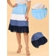 thumbnail image 2 of INSPIRE CHIC Falda escalonada elegante de gasa de verano con cintura elástica para mujer Azul L, 2 of 4