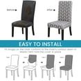 thumbnail image 3 of Chair Covers Set of 4,Stretch Dining Chair Protective Printed Slipcovers,Elastic Removable Washable Chair Protector Seat Covers for Dining Room Banquet Party Home Decor(Grey,Pack of 4), 3 of 5