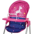thumbnail image 4 of Unicorn Doll Highchair - Kids Pretend Play Highchair w/ Front Feeding Tray, Fits dolls up to 21", Ages 3+, 4 of 6