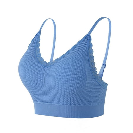 

Zuwimk Bras For Women No Underwire Women s Basic Beauty Contour T-Shirt Bra Sky Blue One Size