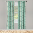 thumbnail image 3 of Ambesonne Turquoise Curtains, Traditional Polka Dot, Pair of 28"x95", Turquoise Brown Cream, 3 of 5
