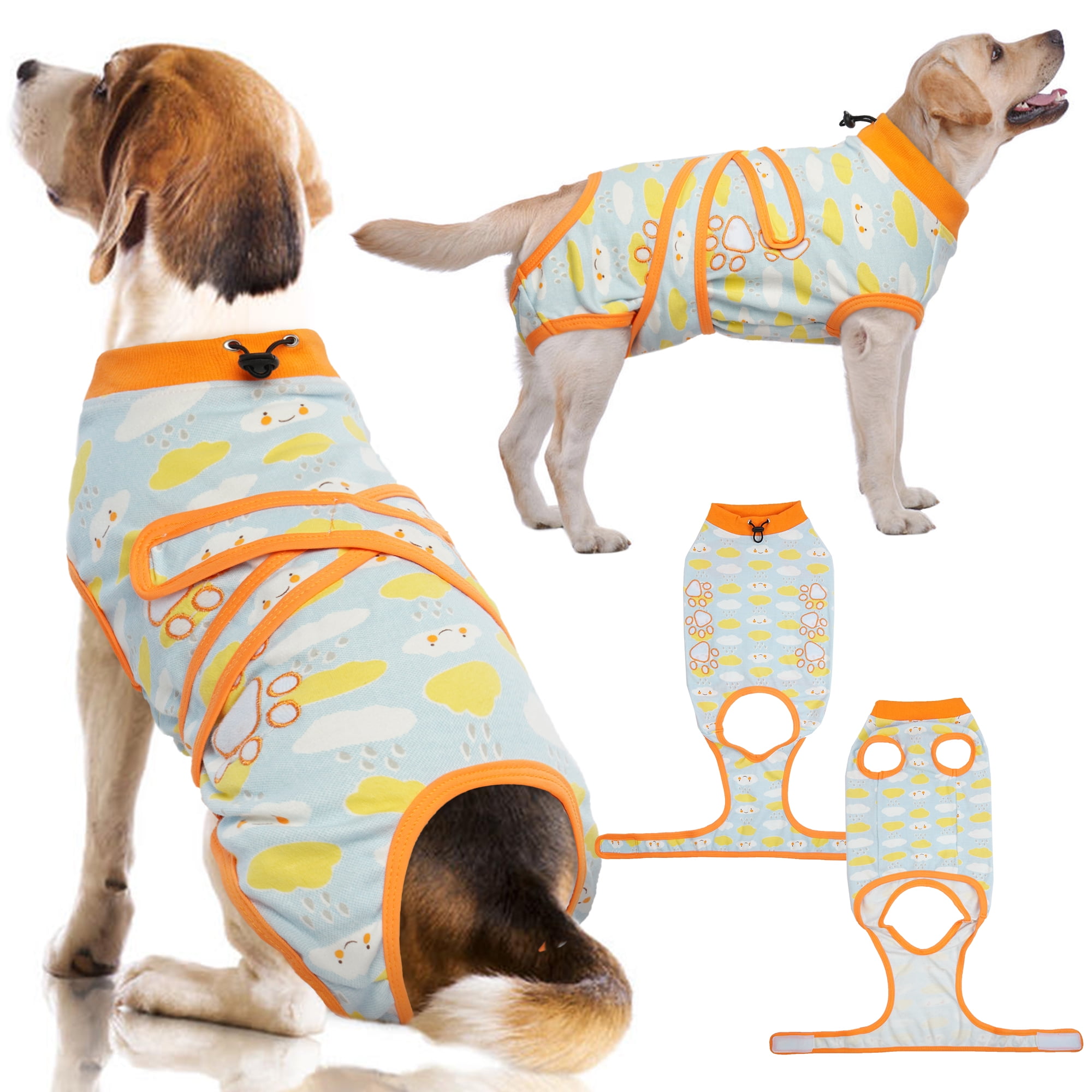 DENTRUN Dog Surgery Recovery Suit, Dog Onesie After Surgery Breathable Abdominal Wound Skin