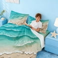 thumbnail image 2 of Erosebridal Ocean Beach Full Size Sheets,Nautical Coastal Starfish Bed Sheets For Kids Girls 4 Pieces, 2 of 6