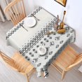 thumbnail image 2 of Black Geometric Border Pattern Square Tablecloth,Waterproof Square Table Cover,Wipeable Spillproof Washable Table Cover for Home Kitchen Party Decor 60"x60"(152x152cm), 2 of 6