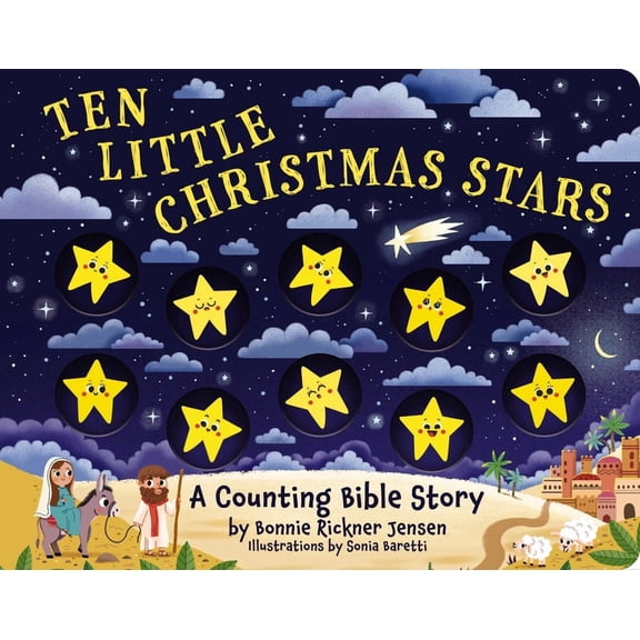 A Counting Bible Story Ten Little Christmas Stars, (Board Book)