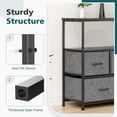 thumbnail image 6 of Dresser TV Stand with 5 Fabric Drawers,Media Console Table with Open Shelves for Bedroom,Entryway Grey, 6 of 7
