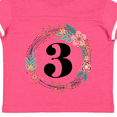 thumbnail image 4 of Inktastic 3rd Birthday Floral Wreath 3 Year Old Girl Girls Toddler T-Shirt, 4 of 5