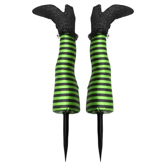 Halloween Decorations, Outdoor Yard Stakes, Realistic Witch Leg Halloween Garden Decor, Waterproof Foam and Polyester Material, 17 Inch Durable Spooky Holiday Props, Easy to Install