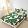 thumbnail image 4 of Manfei Magic Santa Claus Full Size Sheets, Green Cartoon Christmas Bed Sheets, Happy New Year Sheet Sets, Luxury Bedroom Decor, 4-Piece, 4 of 7
