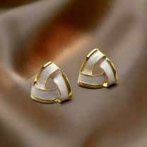 EON Jewelry Geometric Triangle Golden White Small Stud Fashion Earrings for Women