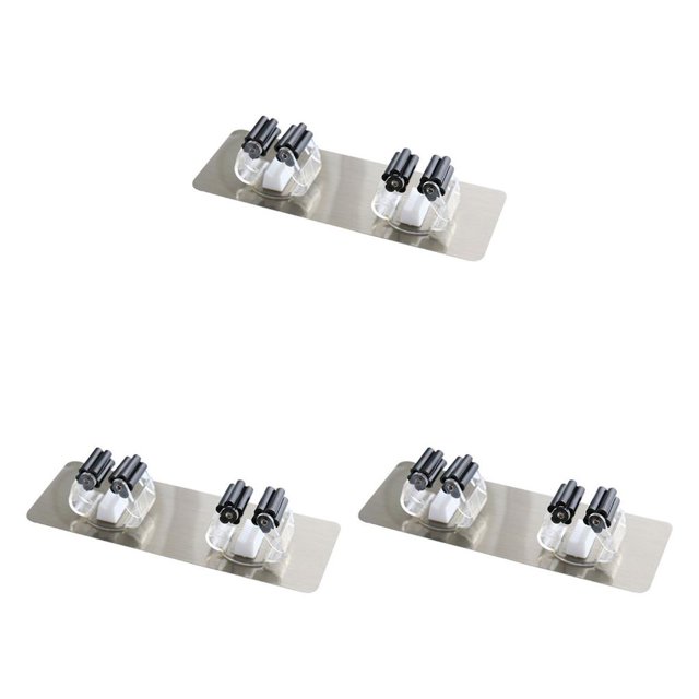 Ounissouiy De Pared Mopa Organizador Cepillo Escoba Percha Almacenaje Estante Cocina Tool Negro 7*20cm 3piezas