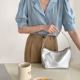 thumbnail image 4 of Bolsos Hobo elegantes para mujer bolso con axila de PU de Color sólido bolsos elegantes bolso con asa superior, 4 of 8