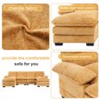 thumbnail image 4 of 111.8" Sectional Couch, U-Shaped Profile Sofa Including Two Single Seats And Two Chaise, Modern Chenille Comfy Modular Sofa with Comfy Wide Armrests and 2 Layer Seat Cushions, for Living Room, Yellow, 4 of 9