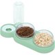 thumbnail image 1 of Cuenco para gatos doble elevado, cuenco para gatos antivómitos de 15 inclinaciones 3 en 1 cuenco para mascotas de almacenamiento automático de agua disponible (verde) JAMW Sencillez, 1 of 5