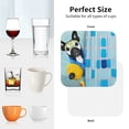 thumbnail image 6 of Honeii French Bulldog Dog in a Bathtub print Leather Coaster Set of 4, ideal for safeguarding your furniture from drinks spills and effortless cleanup-Square, 6 of 6