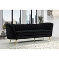 thumbnail image 2 of Maklaine Contemporary Upholstery Velvet Sofa in Black, 2 of 8