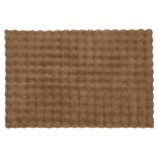 Bouclair Brown Bubble Faux Fur Rug 3' x 5'
