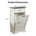13 Gallon Tilt Out Trash with Drawer Wood Hidden Kitchen