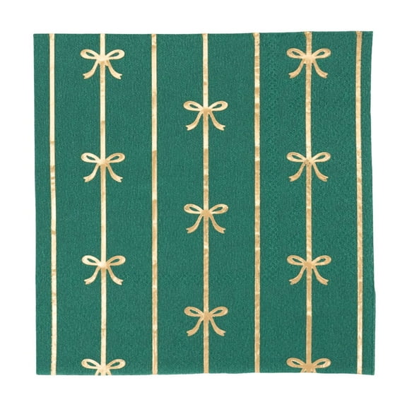 Emerald Green Signature Bow Small Napkins - 20ct