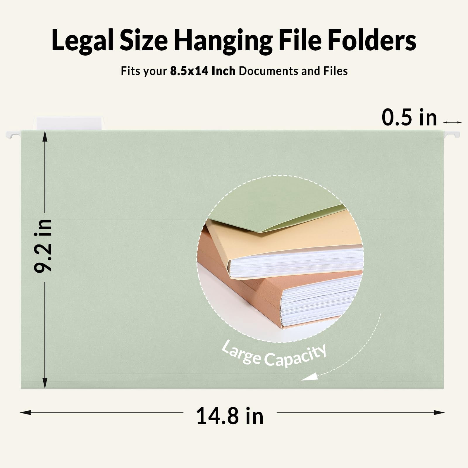 Hanging File Folders Legal Size  25 Pack 1/5-cut Tabs Morandi Colors Stay Organized For Your Home And Office Bulk Documents