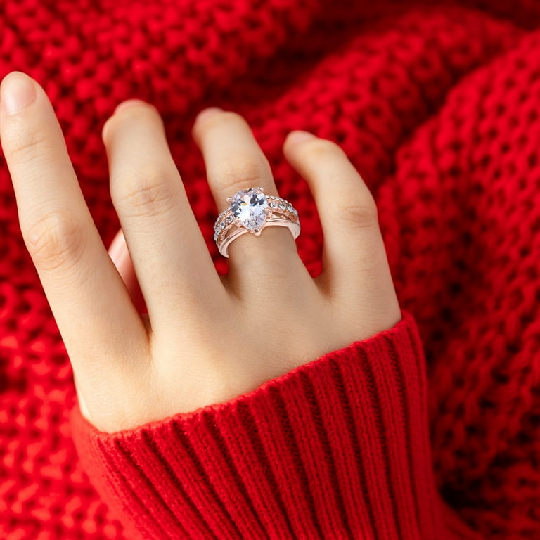 KmaiSchai Ring For Teen Girls Cheap Women Diamond Oval Super Sparkling Zirconia Ring Ladies Jewelry Engaged Ring Cool Anime Rings Rings Fir Men Size 9
